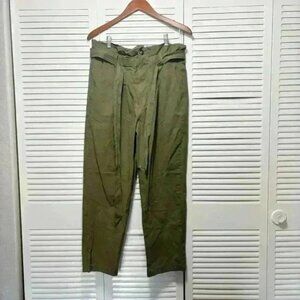 7 FOR ALL MANKIND Women's Pants Military Green Relaxed Belted Size M